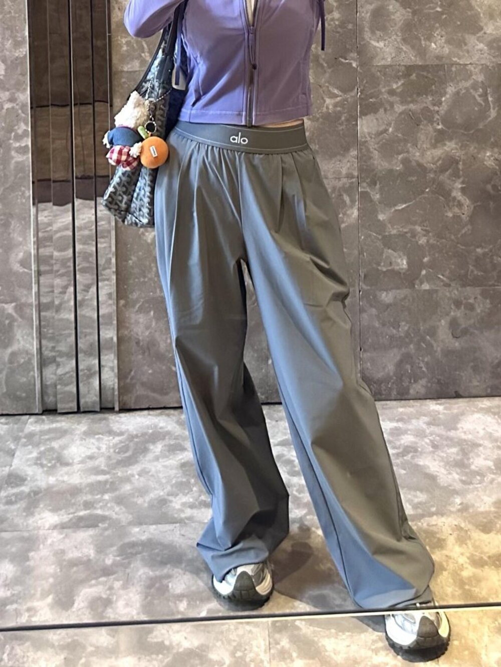 Brand New🛒ALO Yoga Steel Grey Wide Leg Trouser 30" Inseam Regular💫